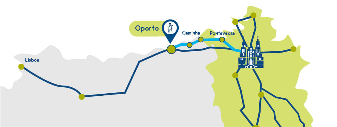 Map of the Camino Portugués Along the Coast