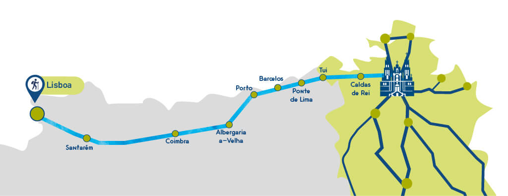 Landkarte Portugiesischer Weg