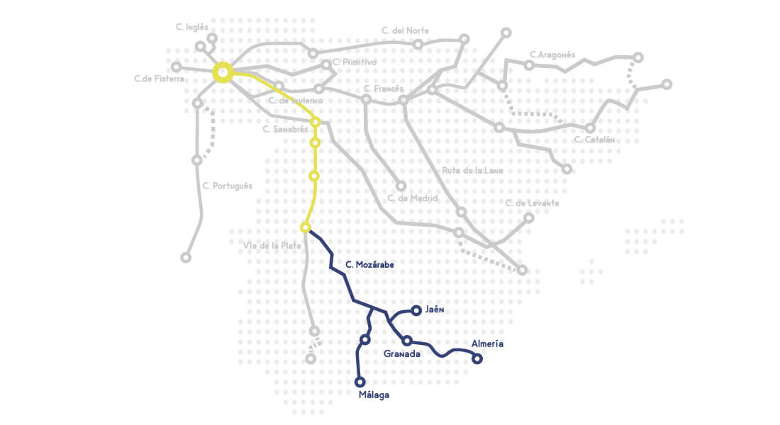 Map Camino Mozárabe