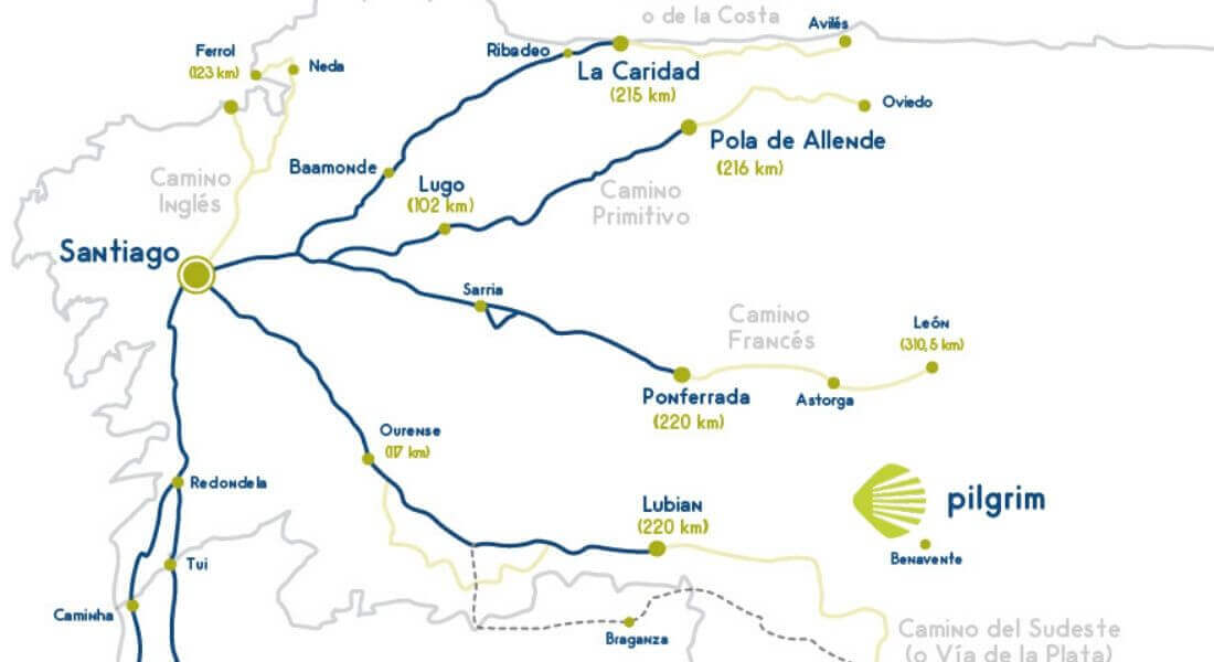 The 7 main Camino de Santiago routes