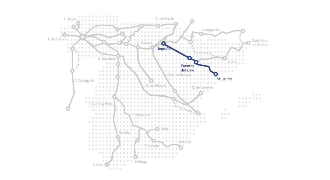 mapa camino del ebro